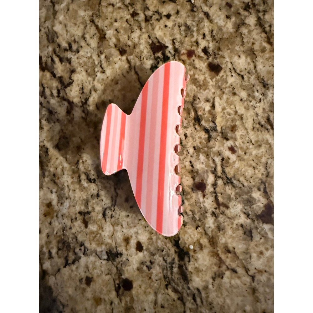 Boutique Pink Striped Hair Clip Brand New